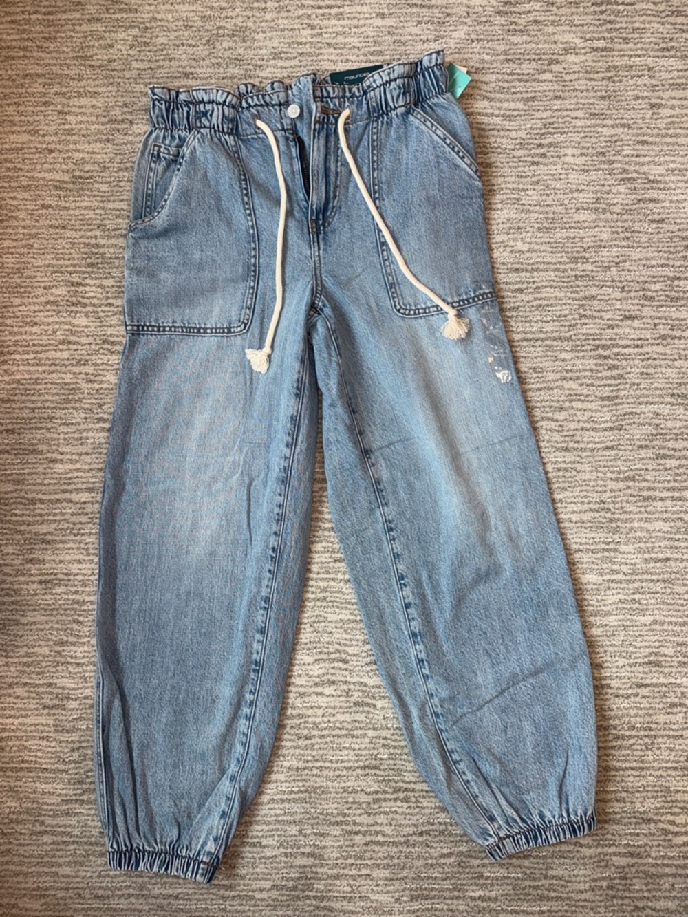 Maurice’s Light Wash Denim Jogger Pants with Drawstring
